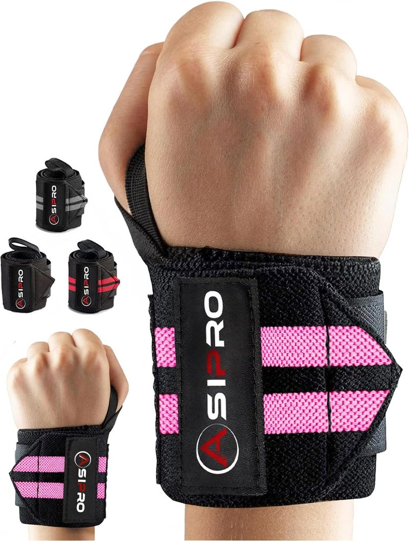 ASIPRO Wrist Wraps for Weightlifting 18" Wrist Straps for Weightlifting Weight Lifting Wrist Wraps for Men & Women, Muñequeras para Gym Wrist Support for Working Out, Gym Wrist Wraps for Powerlifting - Image 1